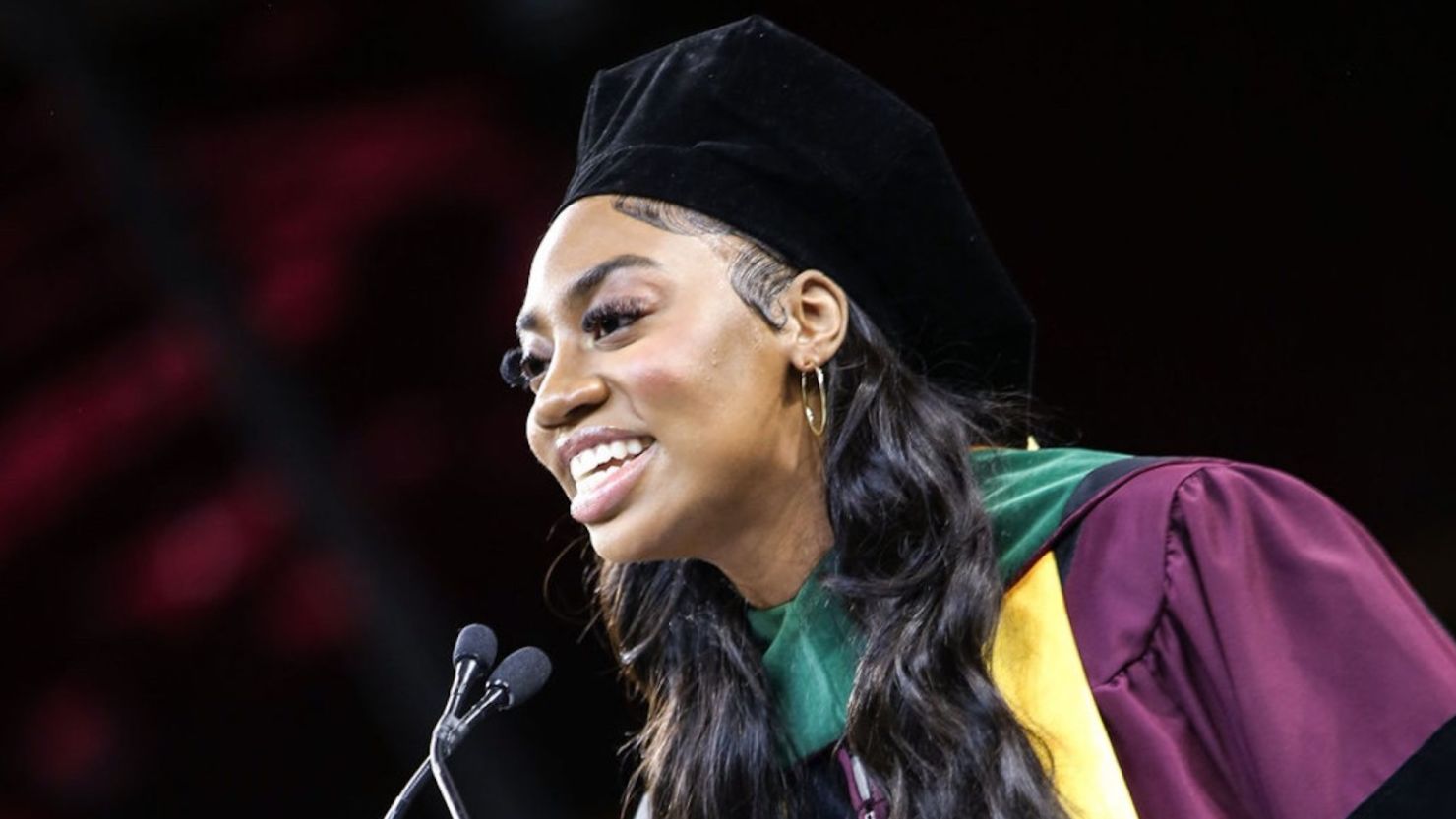 Dr. Dorothy Jean Tillman speaks at the Arizona State University College of Health Solutions convocation on May 8, 2024.