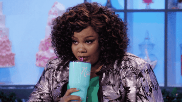 nicole byer sips tea GIF by NailedIt nicole byer sips tea GIF by NailedIt